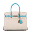 Hermes Birkin 30cm Bi-Color Craie and Bleu Atoll Togo Rose Gold Hardware