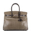 Hermes Birkin 35cm Bi-Color Gris Tourterelle and Graphite Shiny Porosus Crocodile Brushed Palladium Hardware