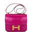 Hermes Rose Scheherazade Shiny Alligator Constance 24cm Gold Hardware