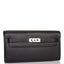 Hermes Black Chevre Kelly Wallet To Go Palladium Hardware