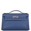 Hermes Kelly Pochette Bleu Brighton Swift Palladium Hardware