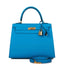 Hermes Kelly Sellier 25 Bleu Frida Epsom Gold Hardware