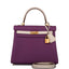 Hermes Kelly 25cm Brushed Gold Hardware Bi-Color Anemone and Craie Togo Retourne