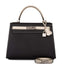 Hermes Kelly 28cm Bi-Color Black and Craie Epsom Sellier Brushed Palladium Hardware