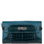 Hermes Kelly Long Wallet Bleu Colvert Alligator Ghillies Palladium Hardware