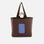 MAISON TOTE LARGE CANVAS CACAO/OCEAN BLUE