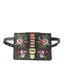 Gucci Sylvie Belt Bag Floral Rose Embroidered Brown Leather 476811
