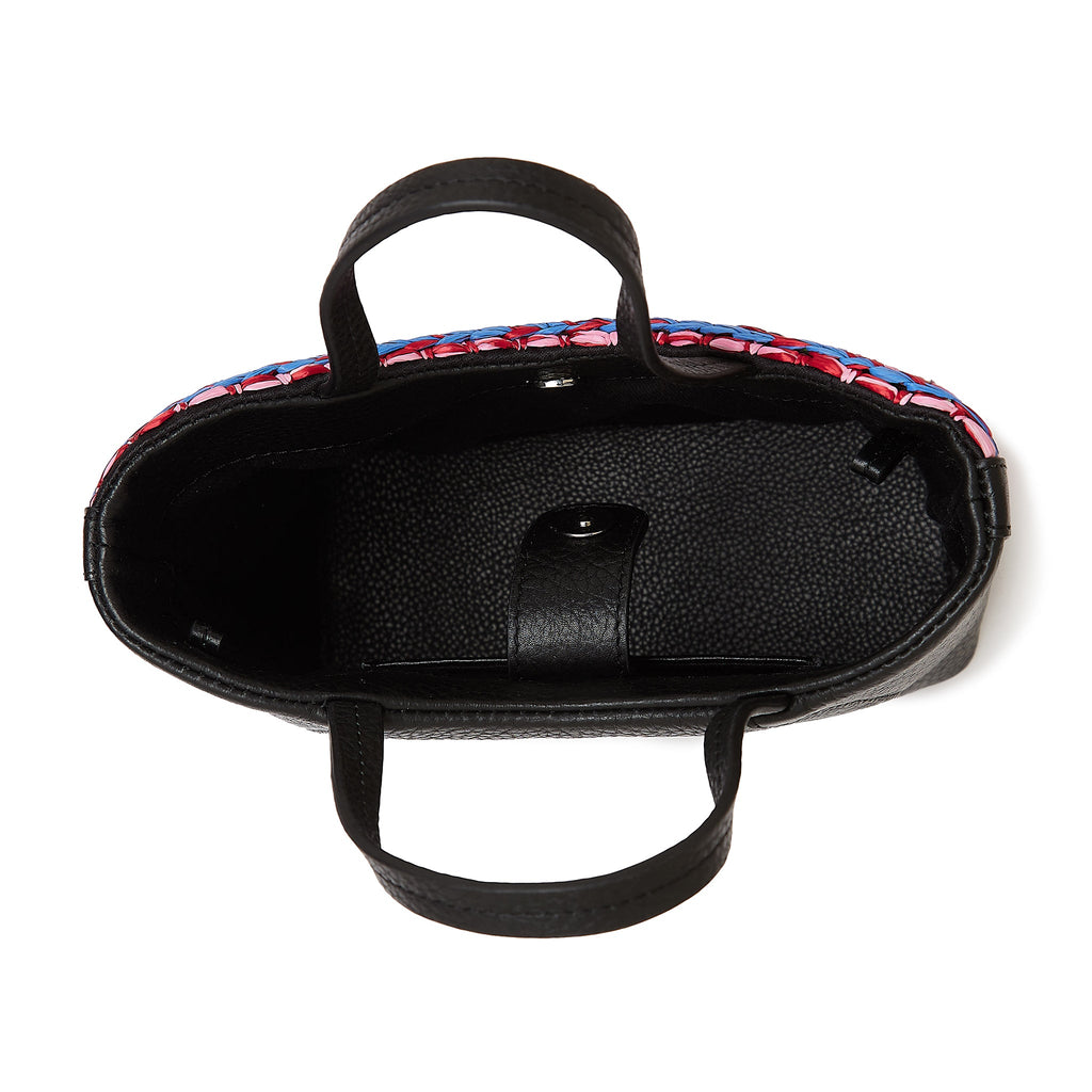 KATRINA MINI TOTE RAFFIA PEBBLE PINK/RED