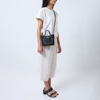 KATRINA MINI TOTE RAFFIA PEBBLE BLACK