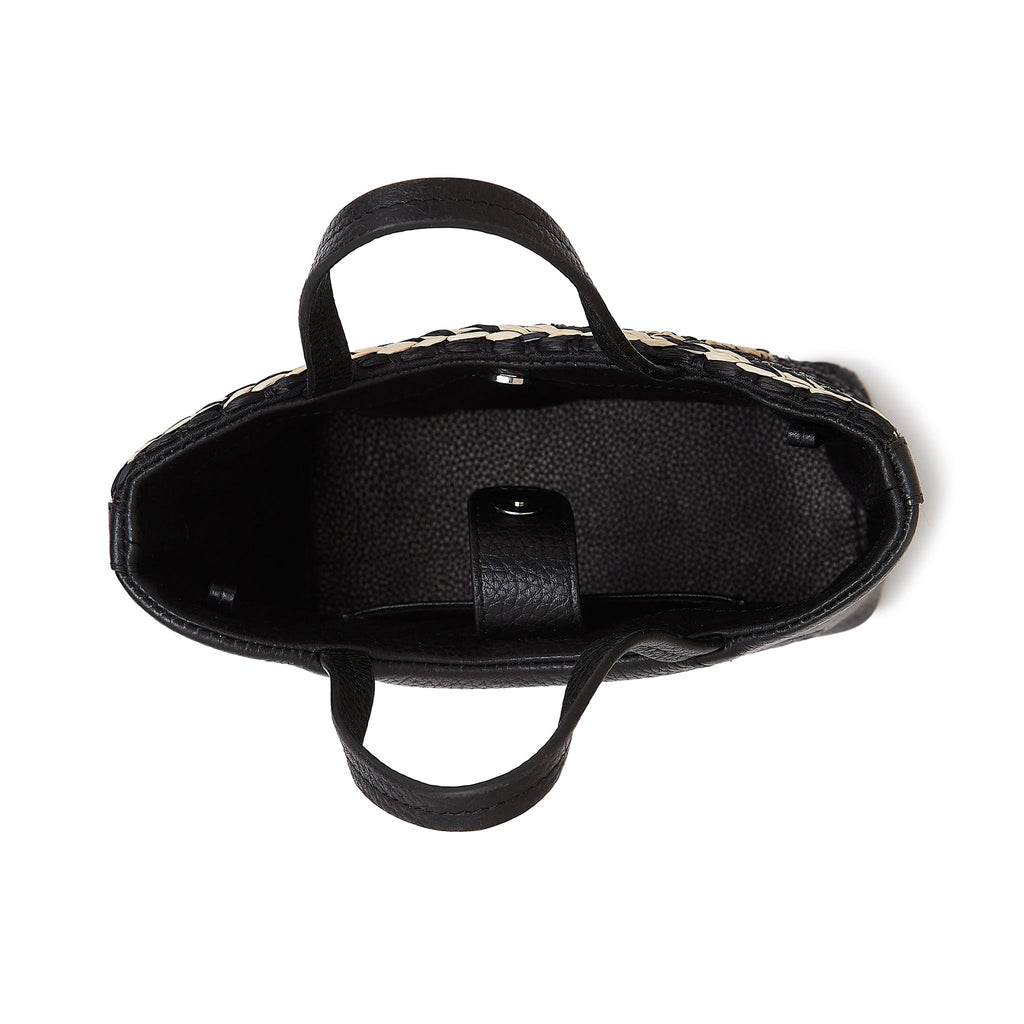 KATRINA MINI TOTE RAFFIA PEBBLE BLACK