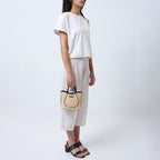 KATRINA MINI TOTE RAFFIA PEBBLE BUTTERCREAM