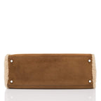 Hermes Teddy Shearling Kelly 35cm Palladium Hardware