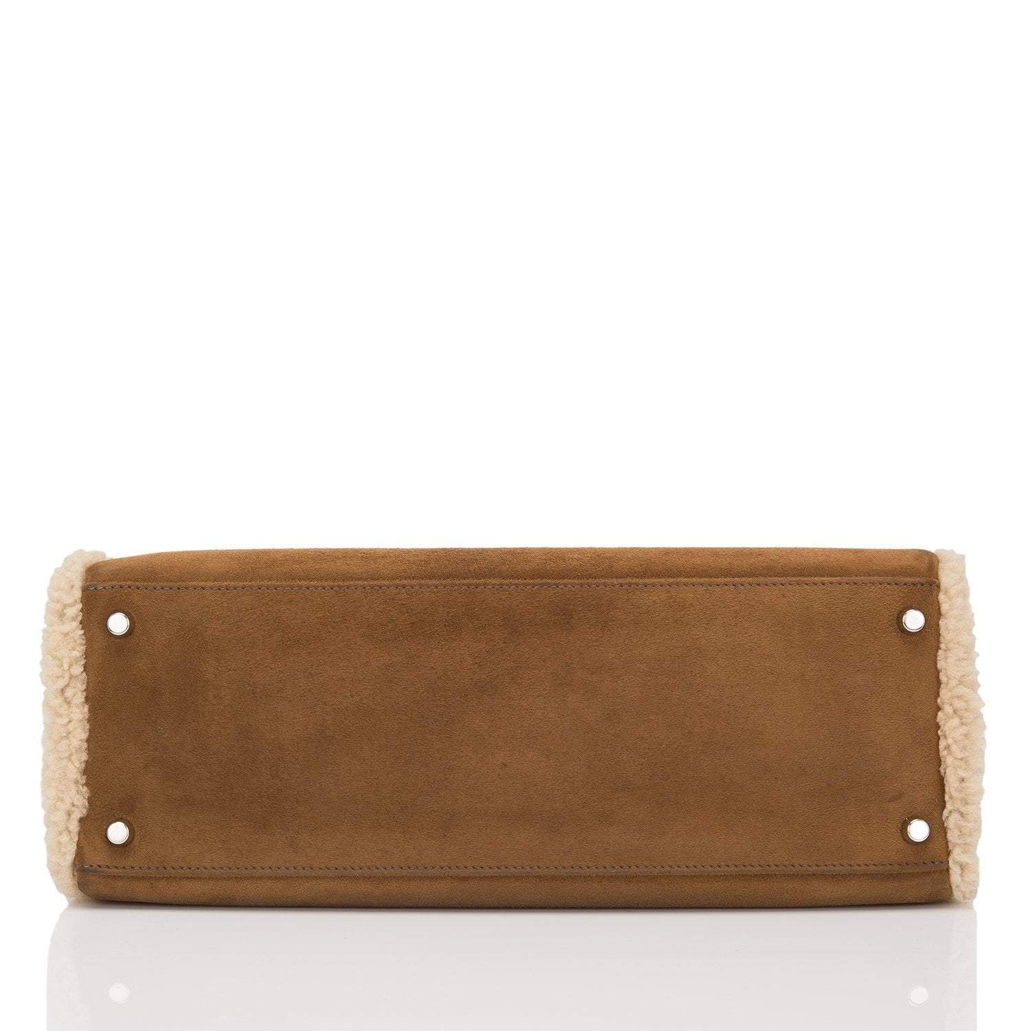Hermes Teddy Shearling Kelly 35cm Palladium Hardware