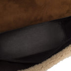 Hermes Teddy Shearling Kelly 35cm Palladium Hardware