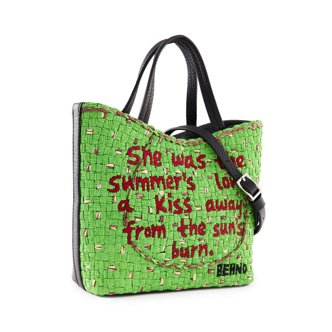 KATRINA MINI TOTE RAFFIA PEBBLE GREEN/CACAO Main Image