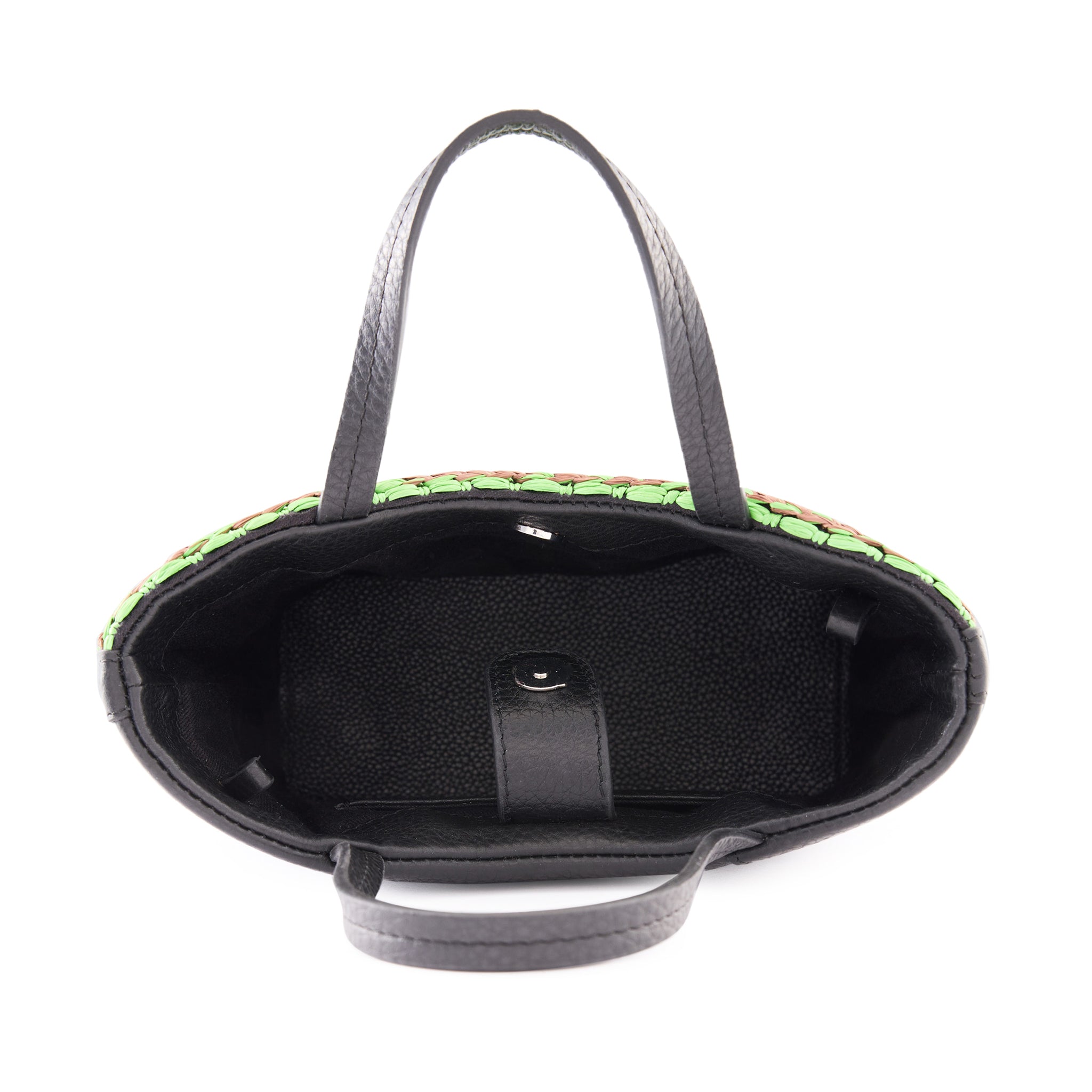 KATRINA MINI TOTE RAFFIA PEBBLE GREEN/CACAO