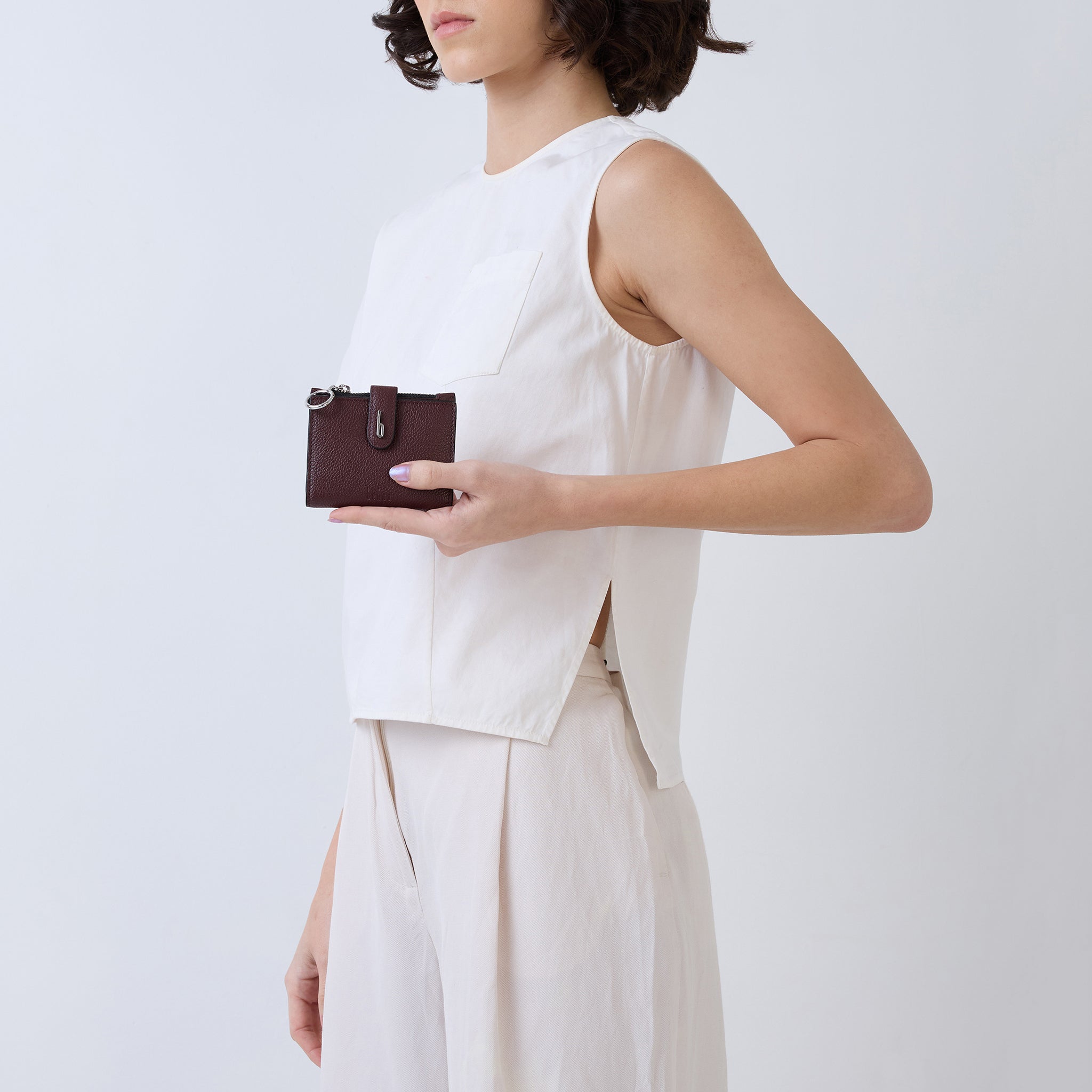 Andrea Mini Wallet Pebble Bordeaux