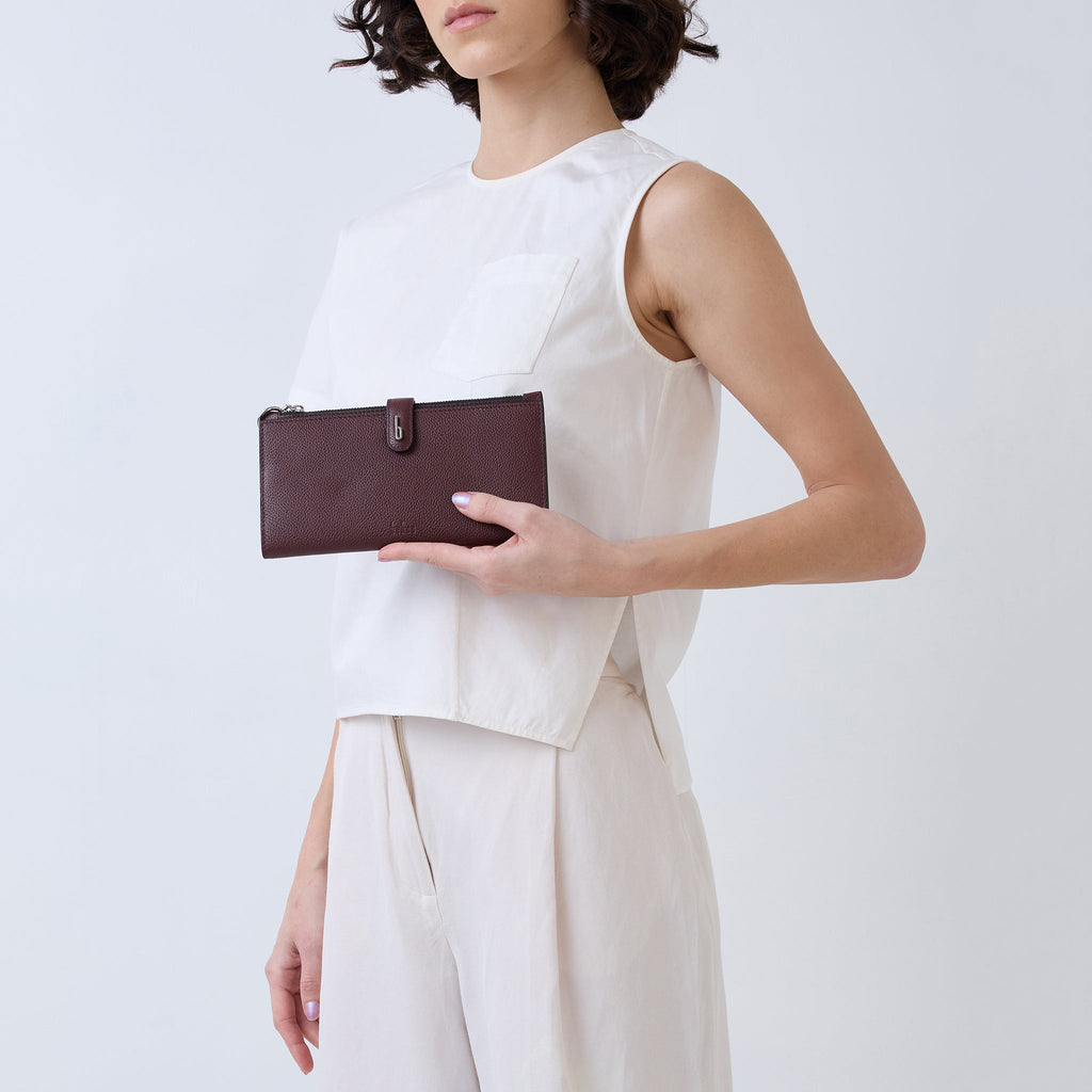 Andrea Wallet Pebble Bordeaux
