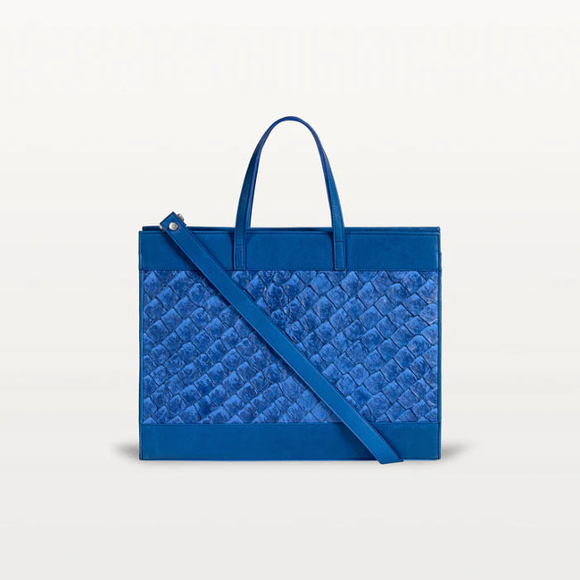 Braemar Tote in Cobalt Pirarucu By Vivo Bags Hover Image