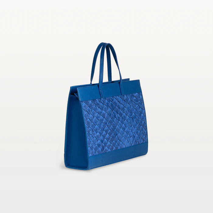 Braemar Tote in Cobalt Pirarucu By Vivo Bags