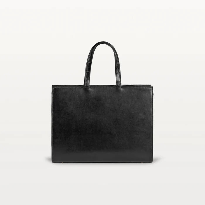 Braemar Tote in Midnight Black Alligator By Vivo Bags