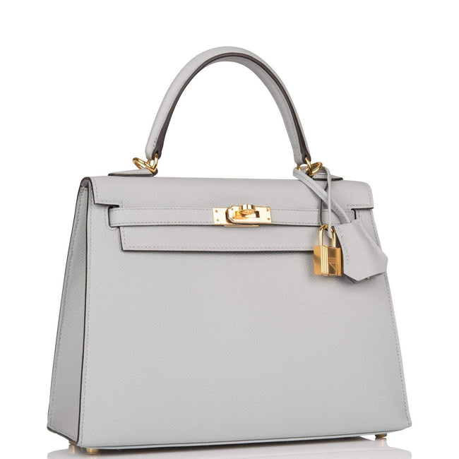 Hermes Kelly Sellier 25 Bleu Glacier Epsom Gold Hardware Main Image
