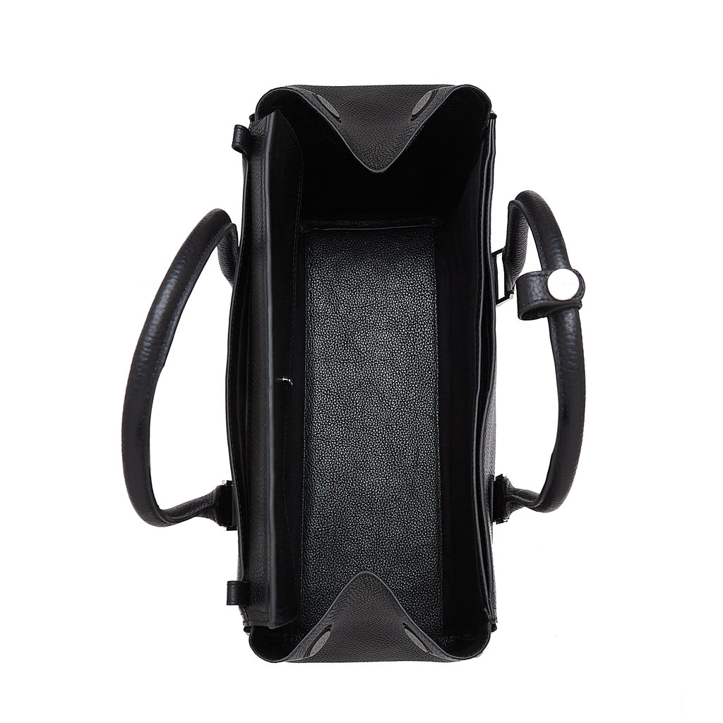 Coco Satchel Large Pebble Black