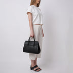 Coco Satchel Large Pebble Black