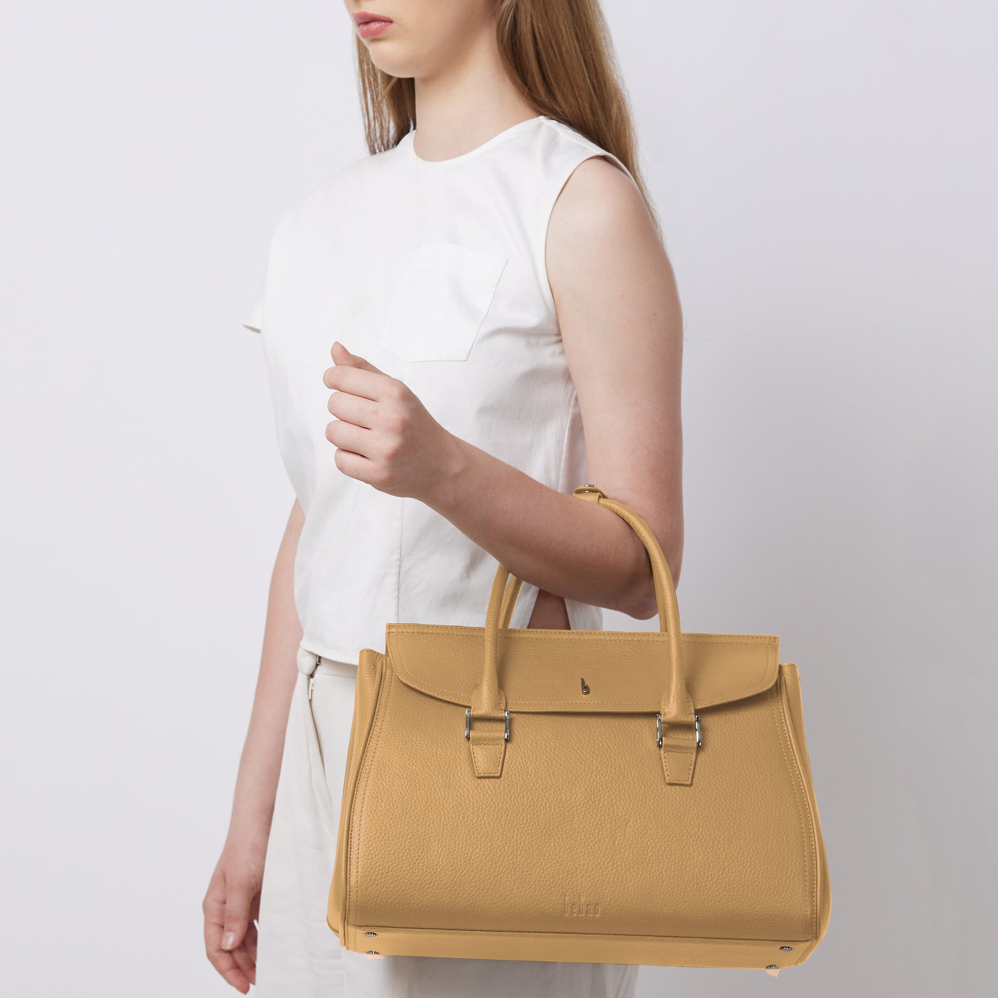 Coco Satchel Large Pebble Bisque