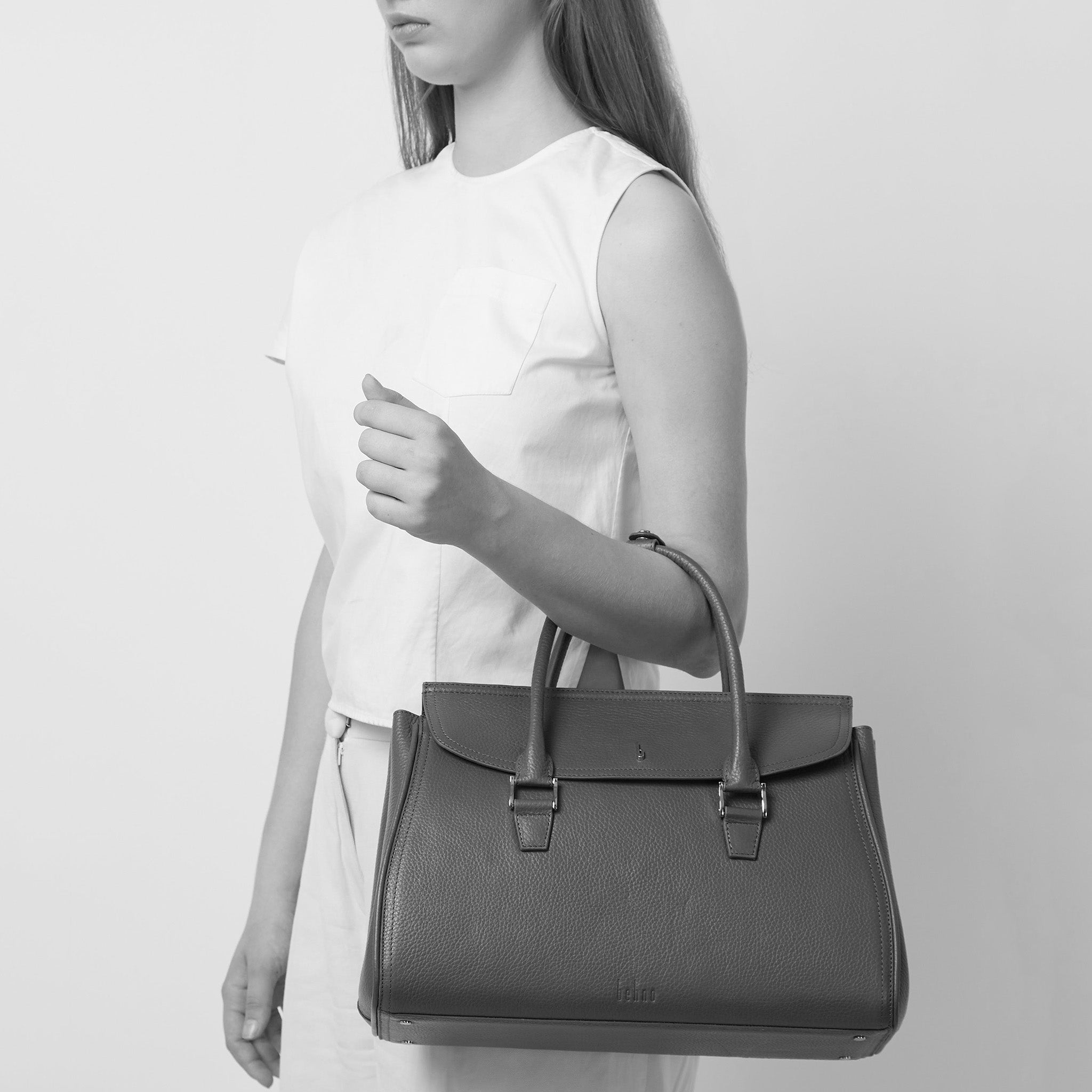 Coco Satchel Large Pebble Clay