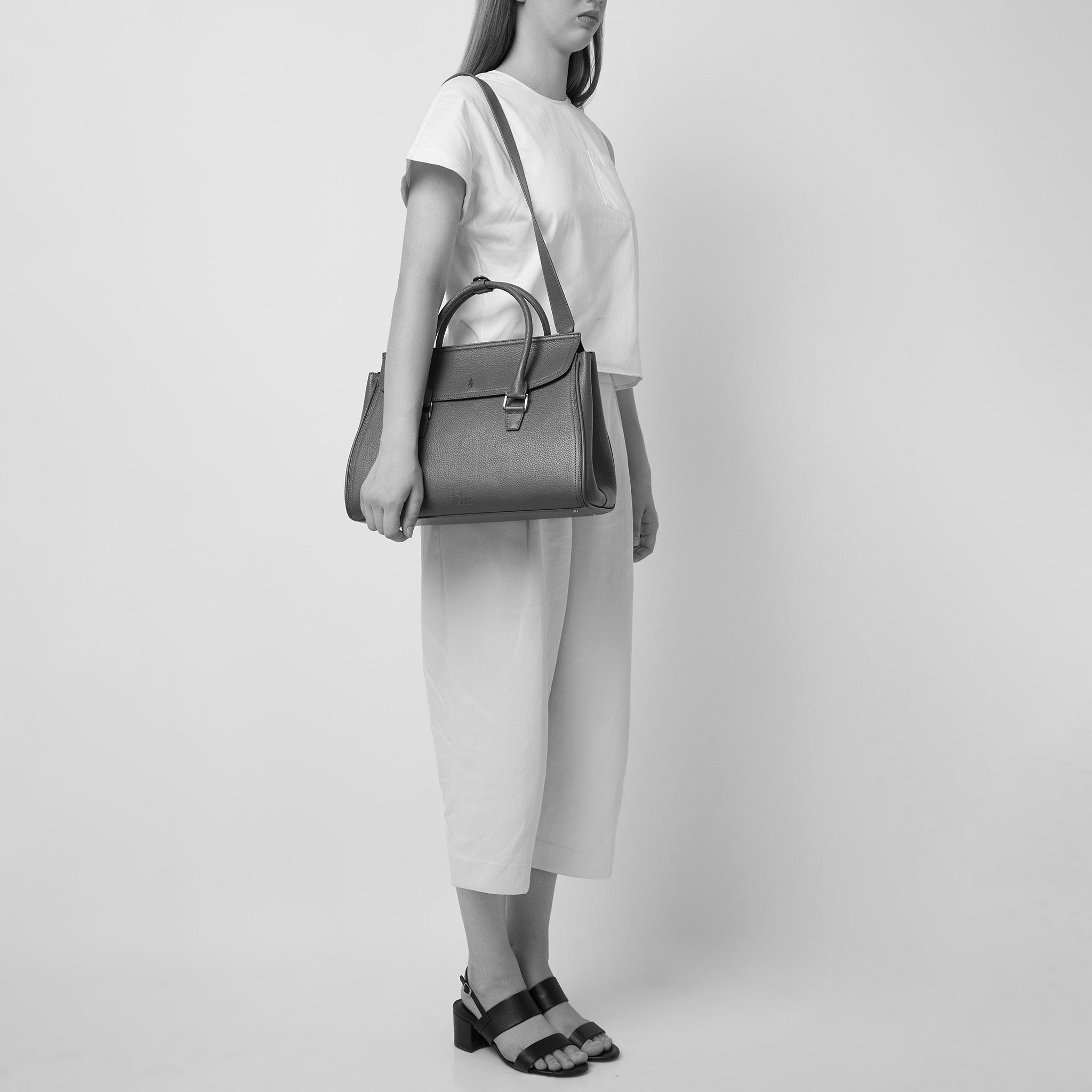 Coco Satchel Large Pebble Clay