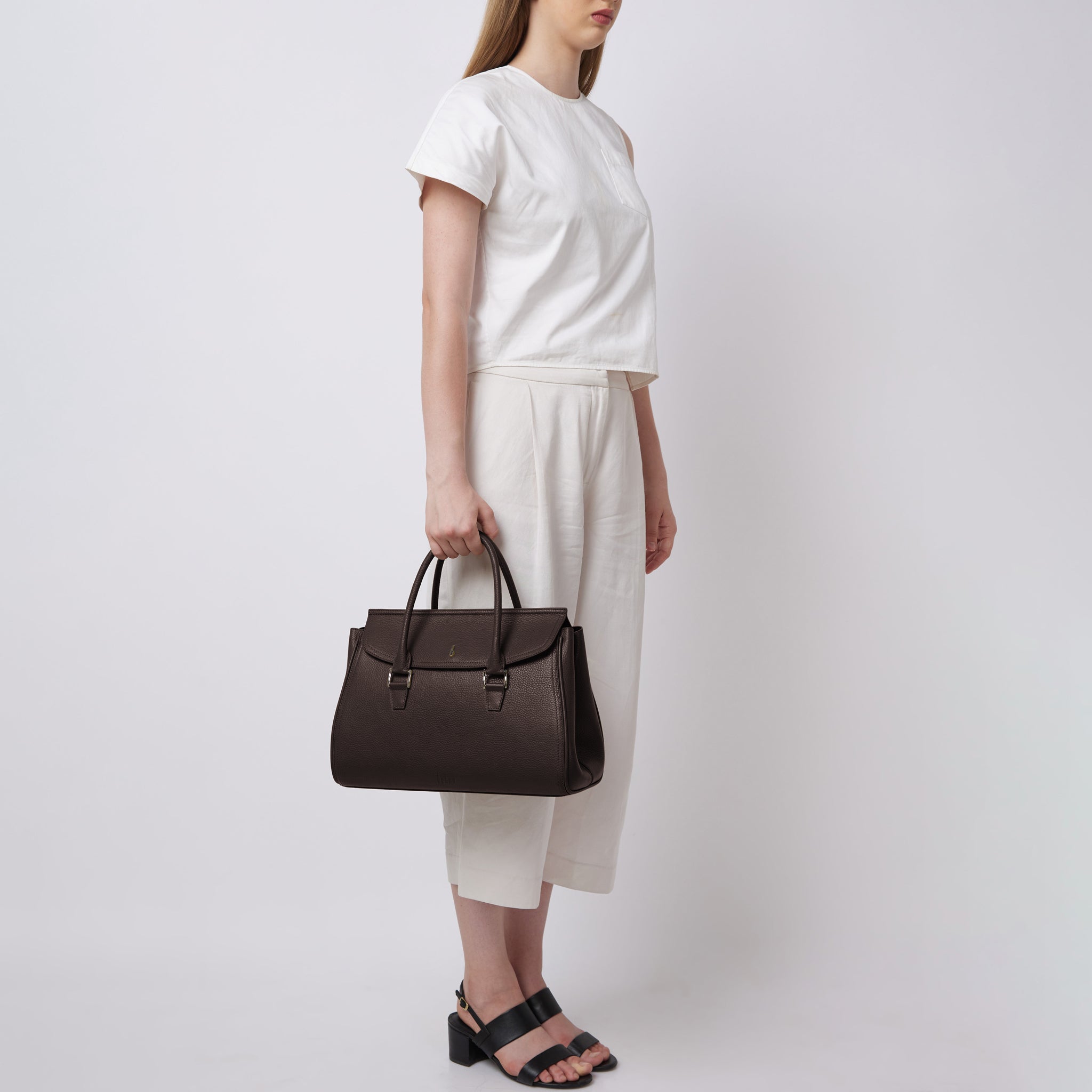 Coco Satchel Large Pebble Cacao