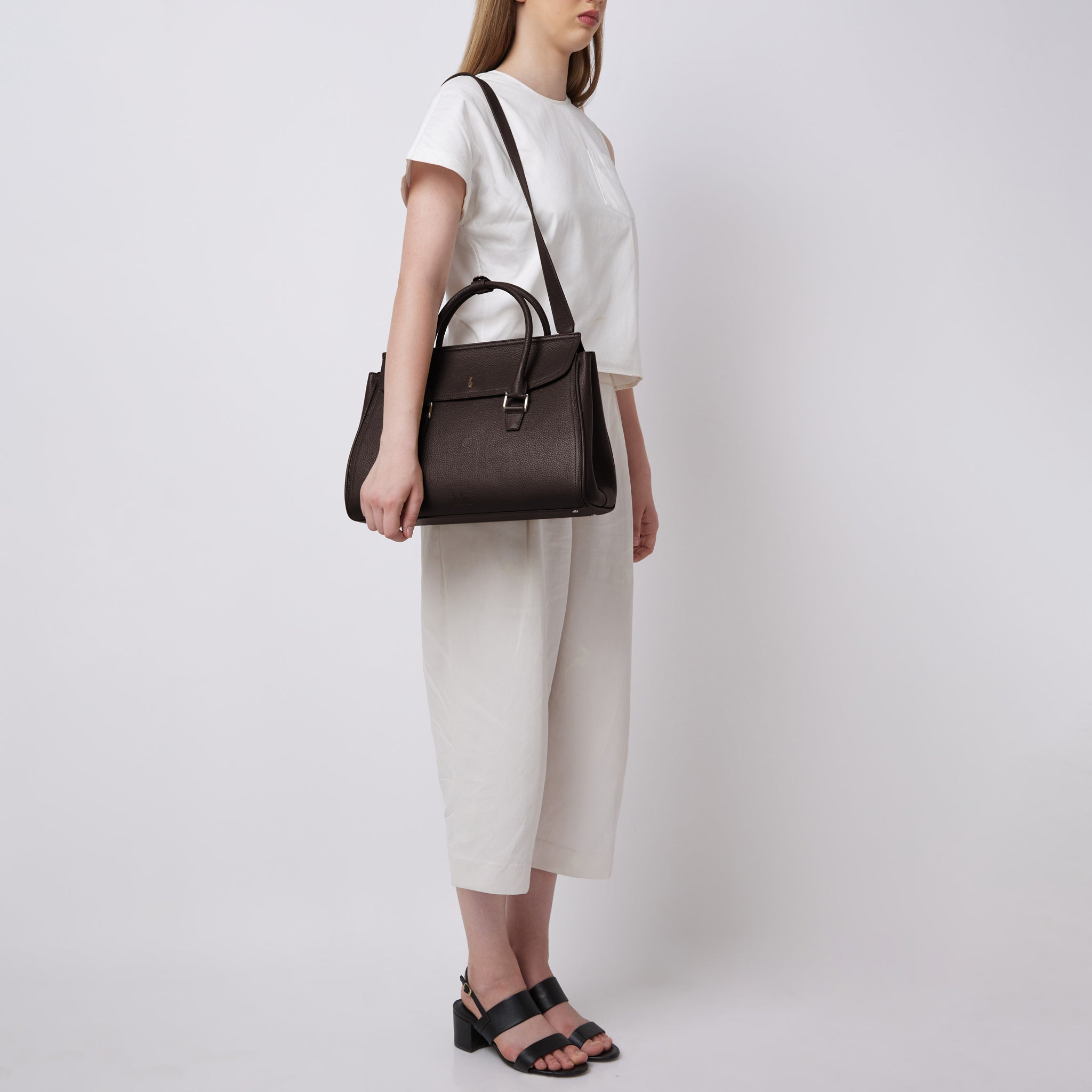 Coco Satchel Large Pebble Cacao