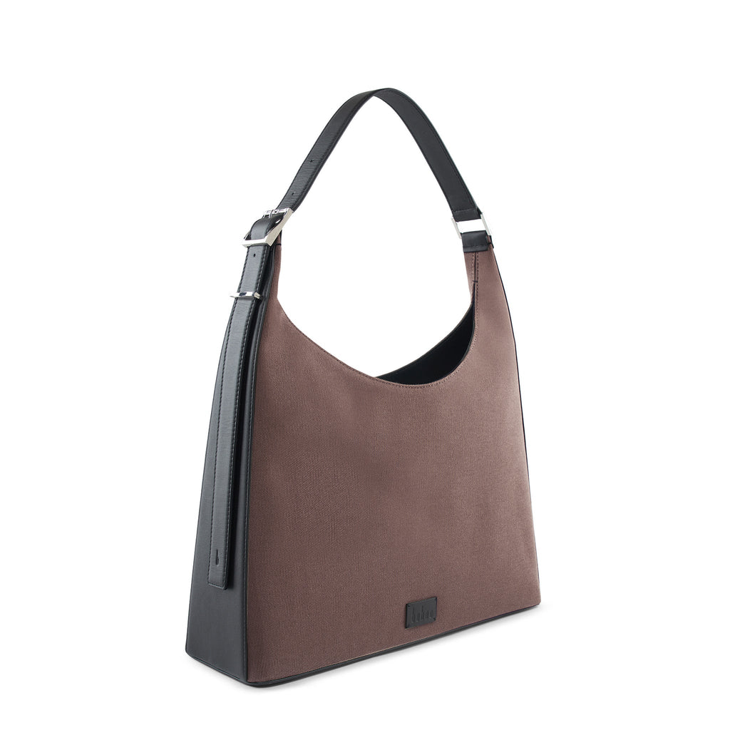 Danny Flatiron Bag Large Canvas Cacao/Black