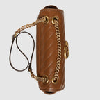 GG Marmont small matelassé shoulder bag Brown leather