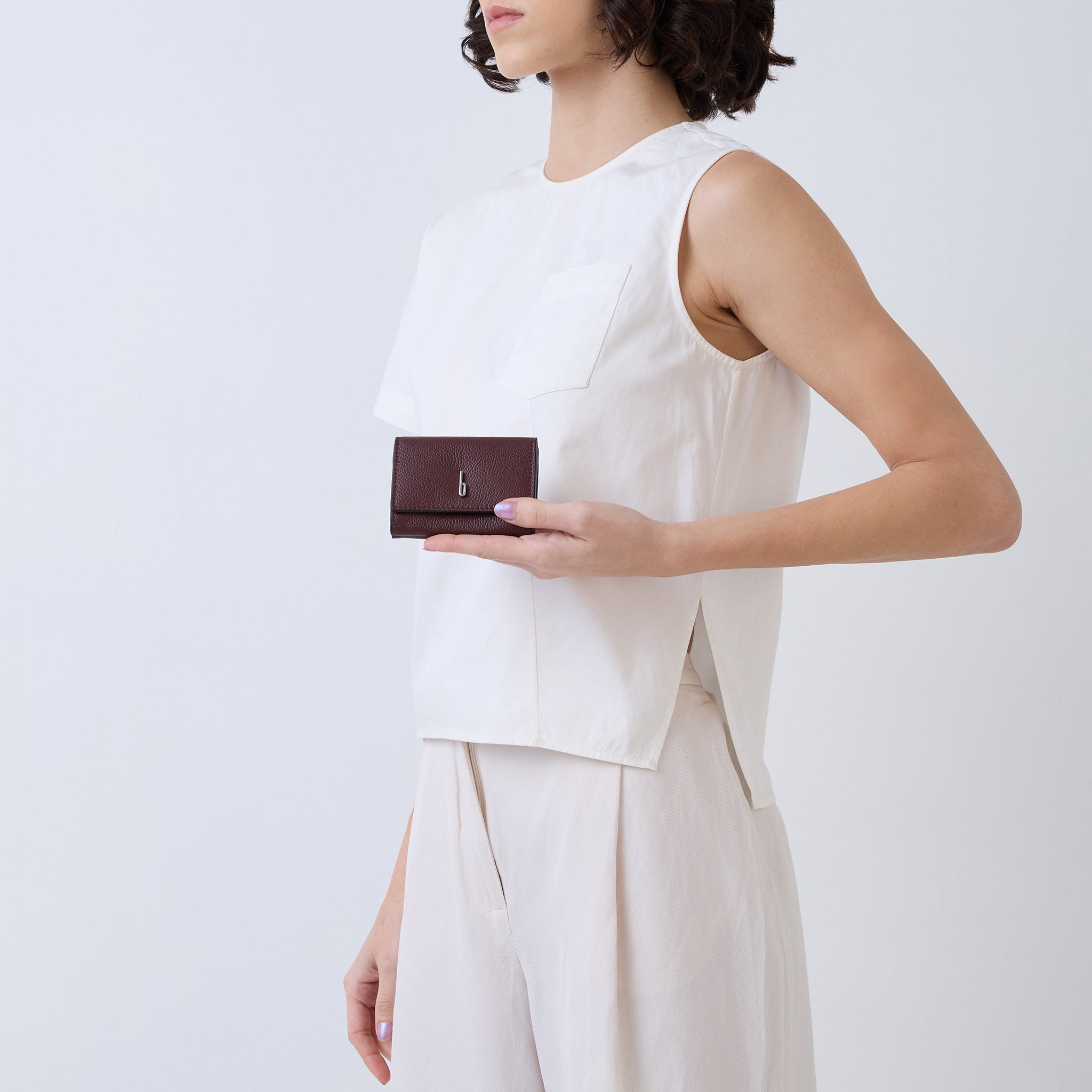 GINNI WALLET PEBBLE BORDEAUX