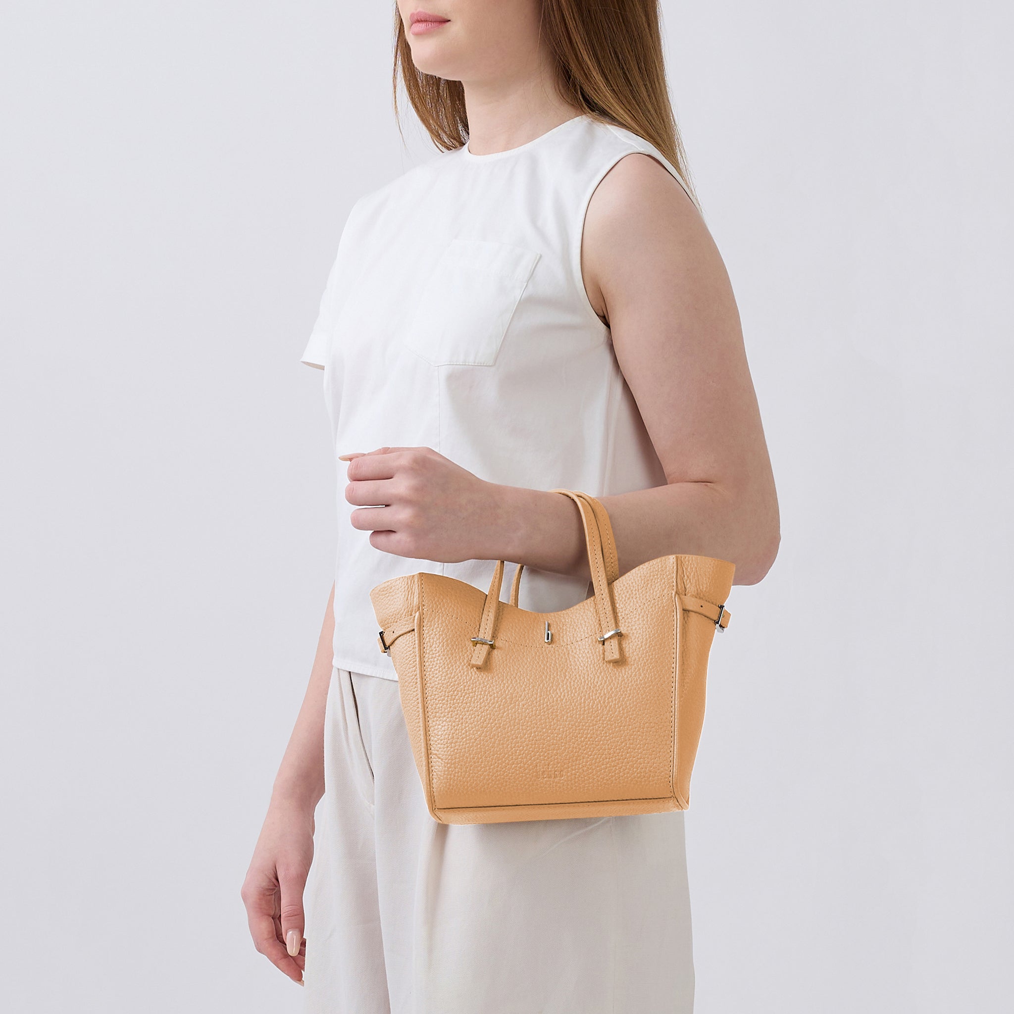 GRETA MINI CROSSBODY PEBBLE PEACH