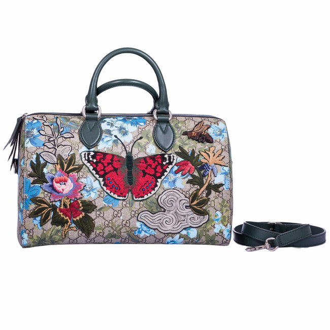 Gucci Linea A Butterfly Embroidered Boston Bag Main Image