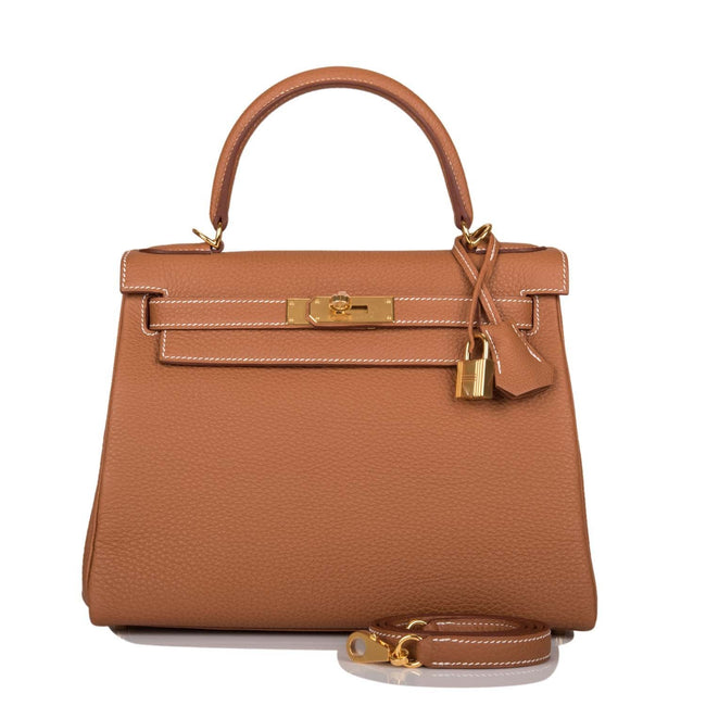 Hermes Gold Togo Retourne Kelly 28cm Gold Hardware Hover Image