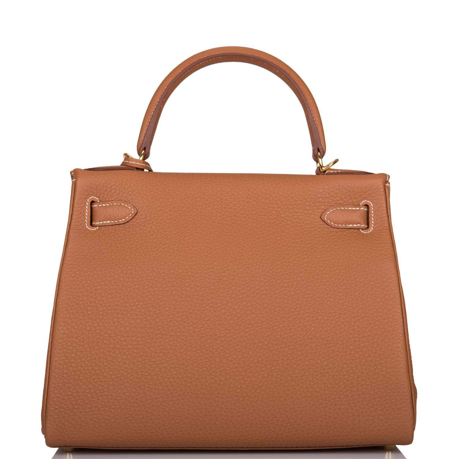 Hermes Gold Togo Retourne Kelly 28cm Gold Hardware