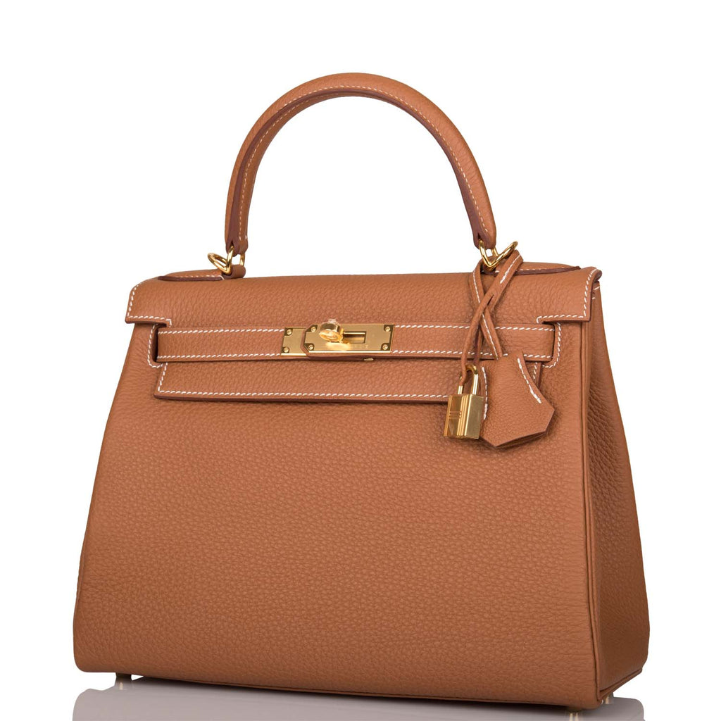 Hermes Gold Togo Retourne Kelly 28cm Gold Hardware