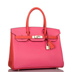 Hermes Birkin 30cm Bi-Color Rose Azalee and Feu Epsom Permabrass Hardware
