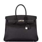 Hermes Birkin 35 Black Epsom Palladium Hardware