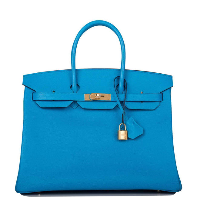 Hermes Bleu Frida Epsom Birkin 35cm Gold Hardware Hover Image