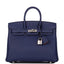 Hermes Bleu Encre Verso Togo Birkin 25cm Palladium Hardware