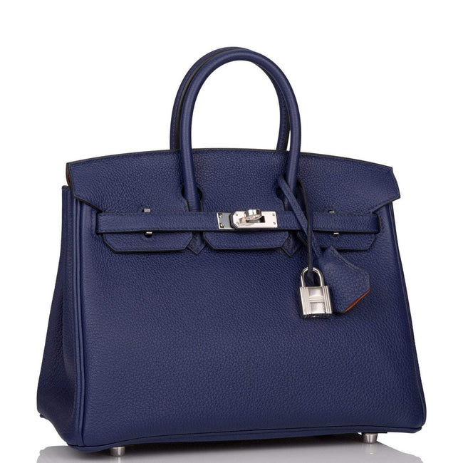 Hermes Bleu Encre Verso Togo Birkin 25cm Palladium Hardware Main Image