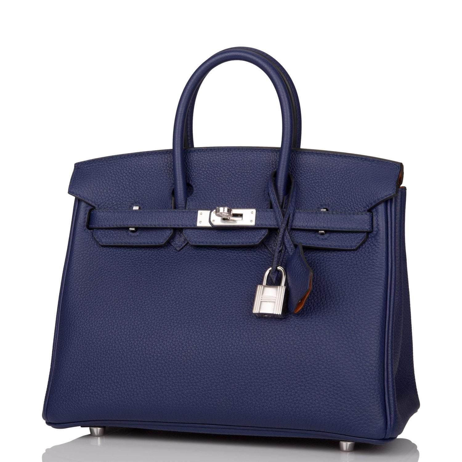 Hermes Bleu Encre Verso Togo Birkin 25cm Palladium Hardware