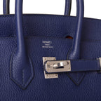 Hermes Bleu Encre Verso Togo Birkin 25cm Palladium Hardware