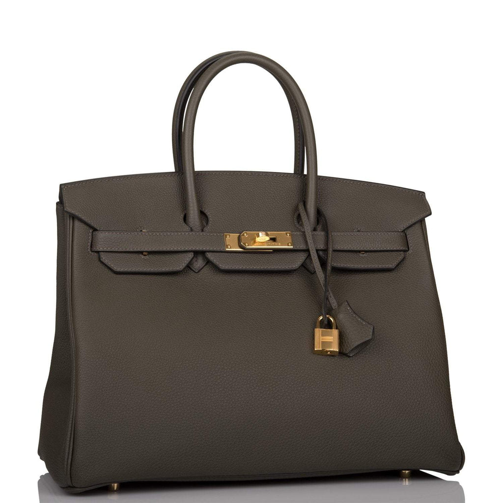 Hermes Vert de Gris Togo Birkin 35cm Gold Hardware