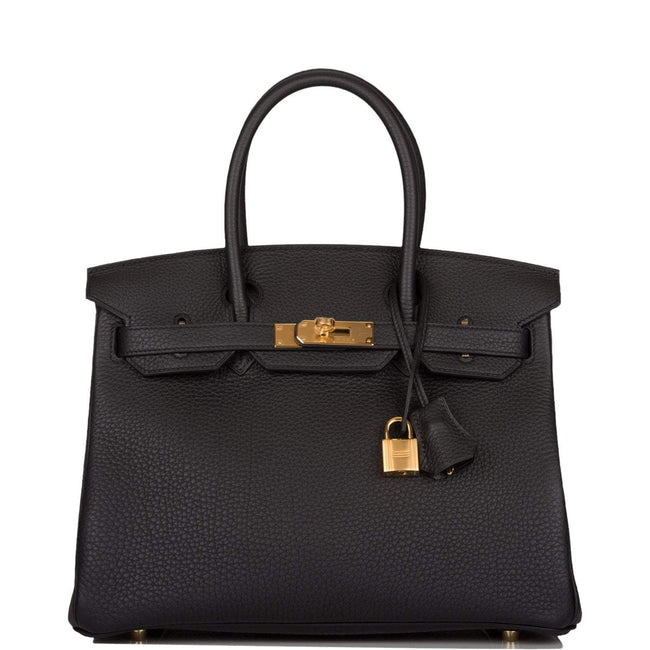Hermes Birkin 30 Black Togo Gold Hardware Hover Image